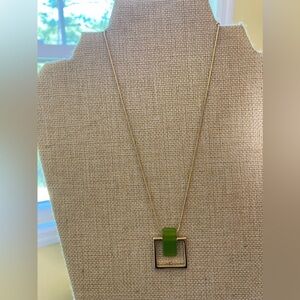 Green And‎ Gold Tone Pendant Necklace